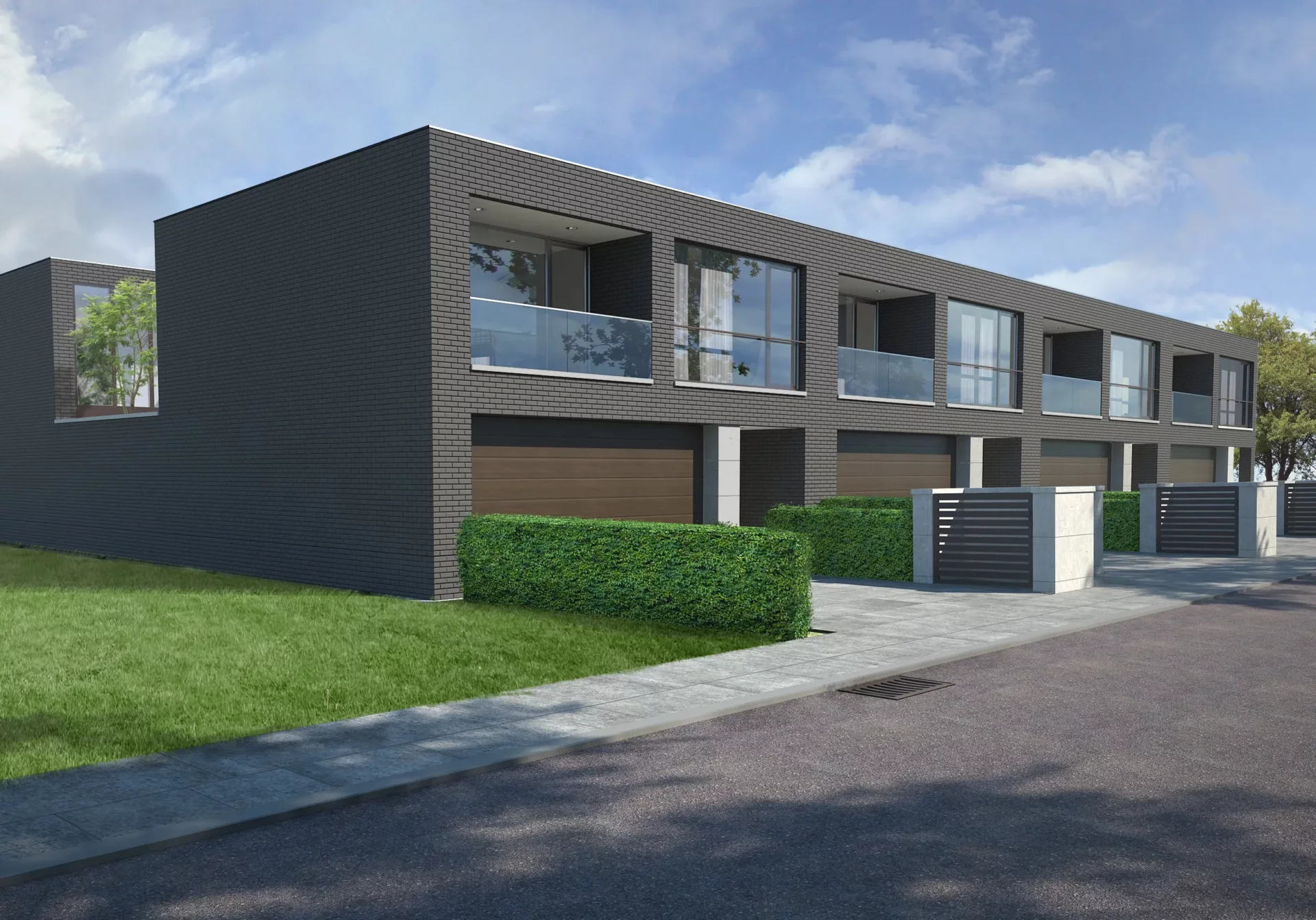 Budynki jednorodzinne w zabudowie szeregowej w Gdańsku Brzeźnie – projekt Mazur Architekci